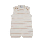 Antebies Bej Çizgili Triko Tulum